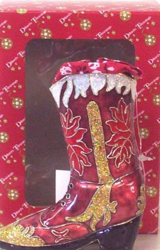 NEW Red Boot Christmas Ornament