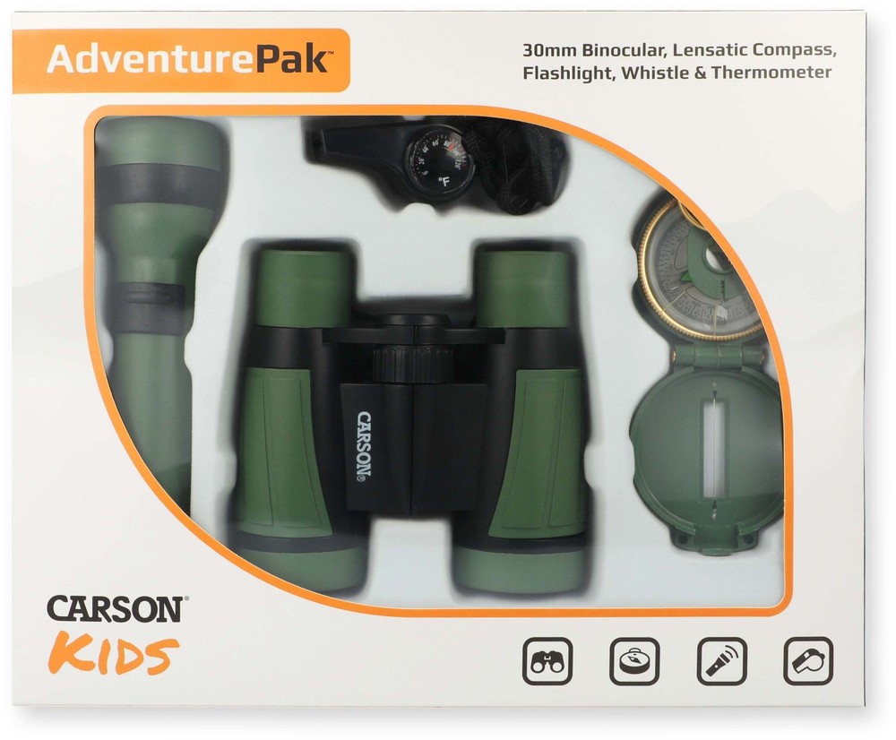 Carson AdventurePak - Binocular, Compass, Flashlight, Whistle, : HU-401