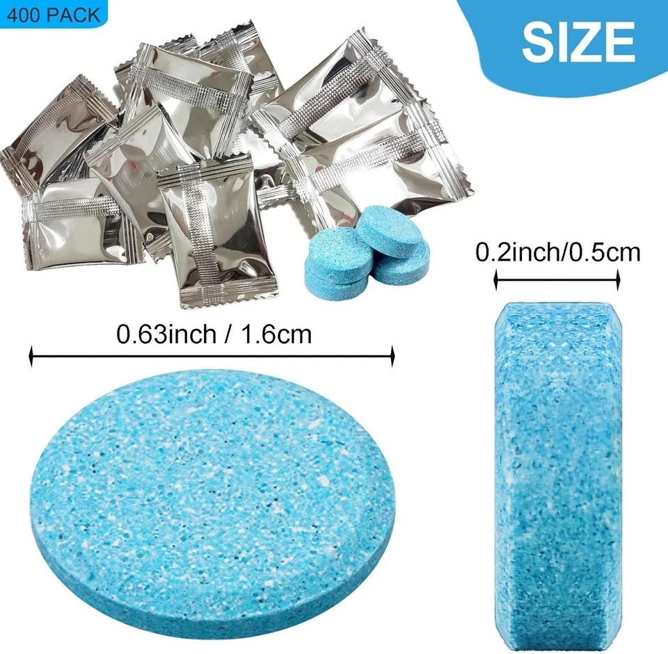 400 Pieces Car Windshield Washer Fluid Concentrated Tablets Solid Windshield Eff
