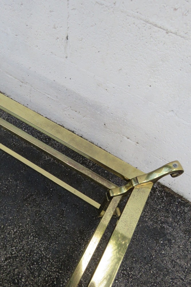 Hollywood Regency Brass Finish Rectangle Coffee Table 5763