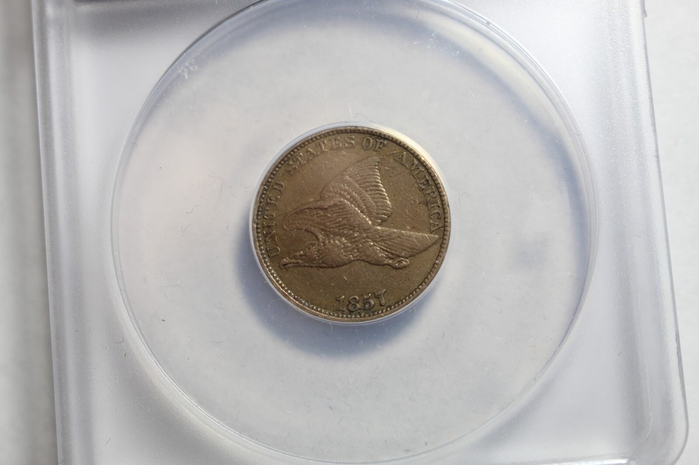 1857 Flying Eagle Cent ANACS XF Details