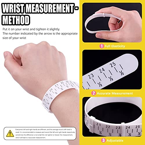 5 Pcs Jewelry Ring Bracelets Sizer Tools Measuring Set Includes Wooden Step