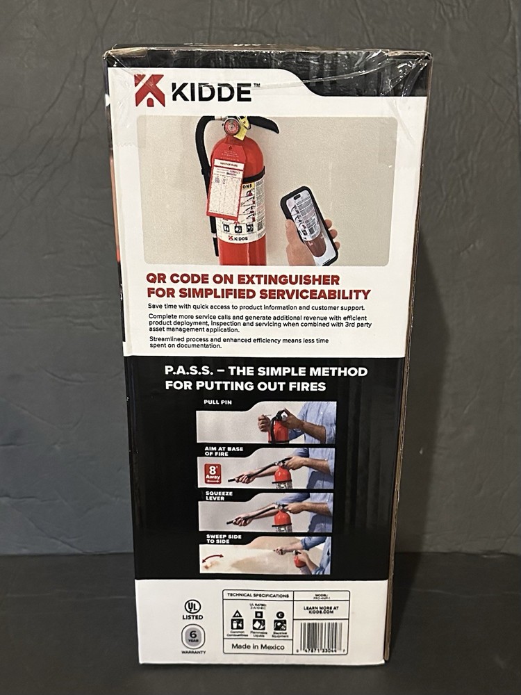 Kidde Pro 210 Fire Extinguisher - Rechargeable, Multi-Purpose Home & Office