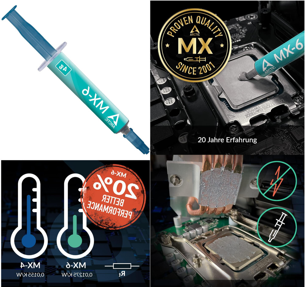 ARCTIC-MX-6 Ultimate Performance Thermal Paste for CPU Consoles Graphics Card 4G