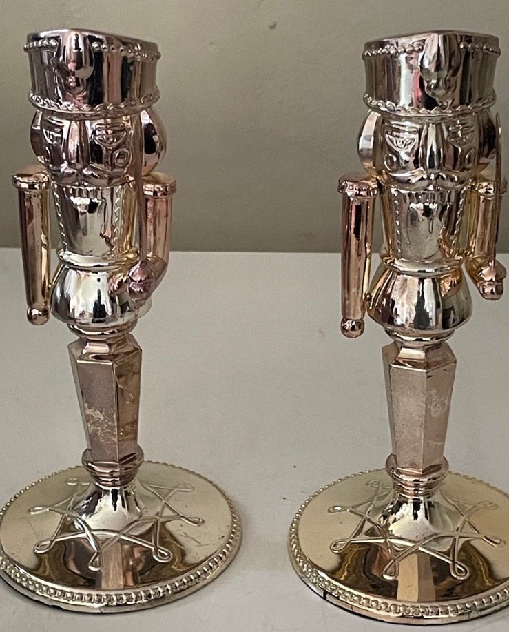 International Silver Co. Nutcracker Candlesticks 7 5/8"