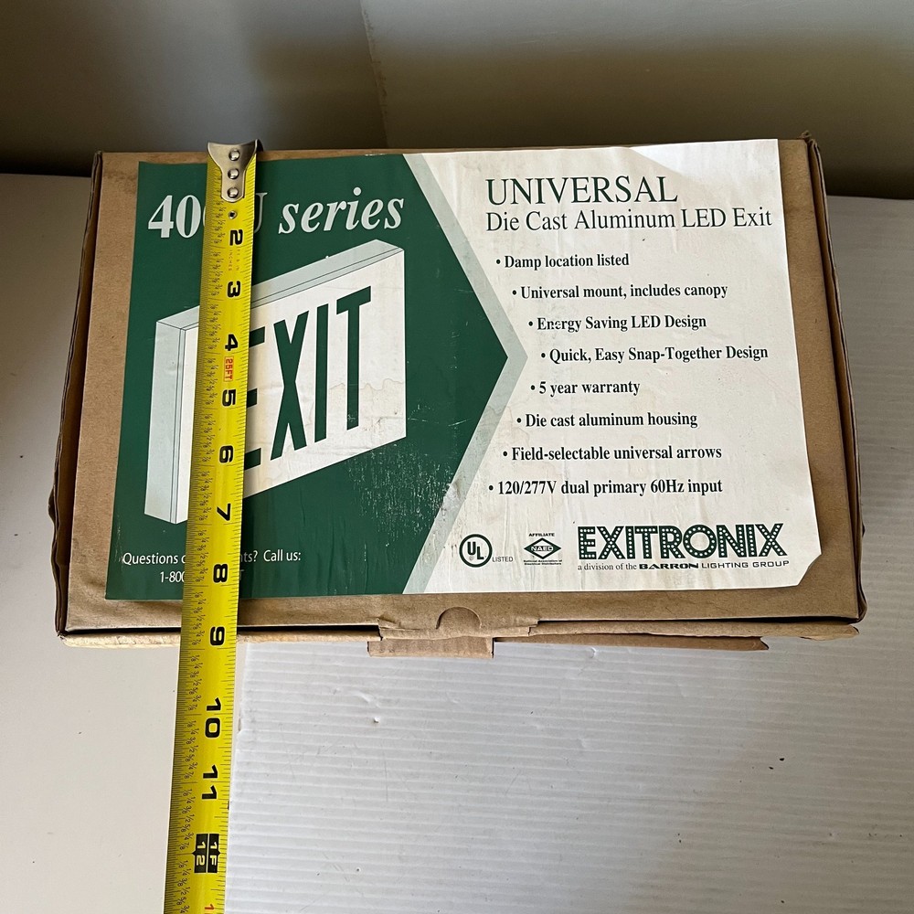 Exitronix 400U Series Die-Cast Aluminum Exit Sign Double Sided SINGLE