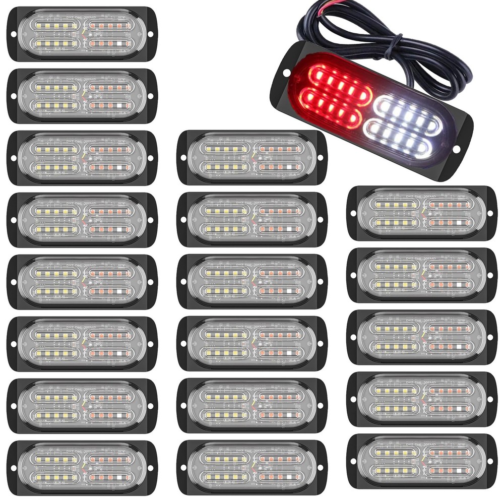 20-Pack Aluminum LED Strobe Light – 20 LEDs Per Light | 16 Flash & Steady