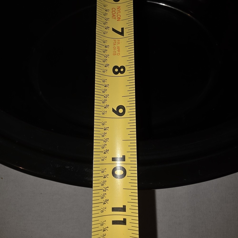 Unmarked Black Ceramic Stoneware Replacement Liner For An Oval Slow Cooker
