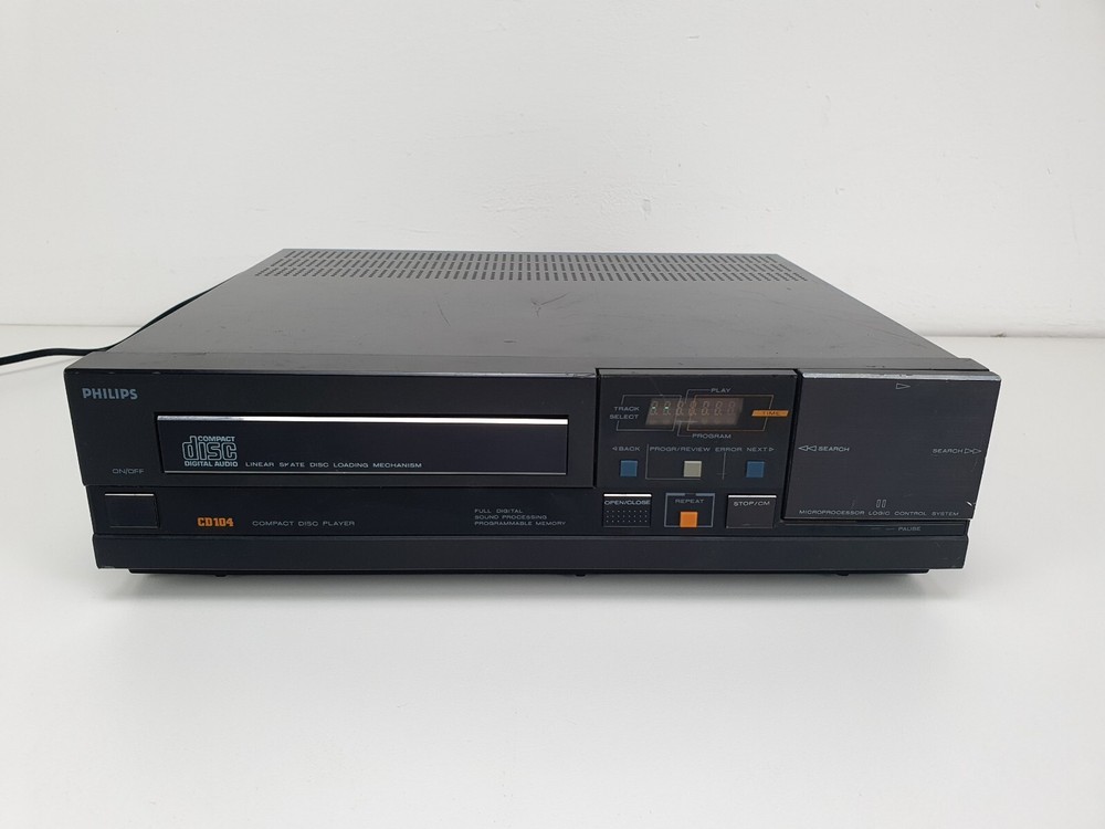 Philips CD104 Vintage CD player - Black - Fully working