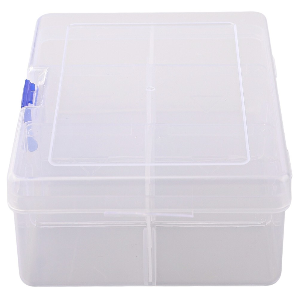 Compact Plastic Storage Box with 6 Adjustable Grids for Screw Organizer