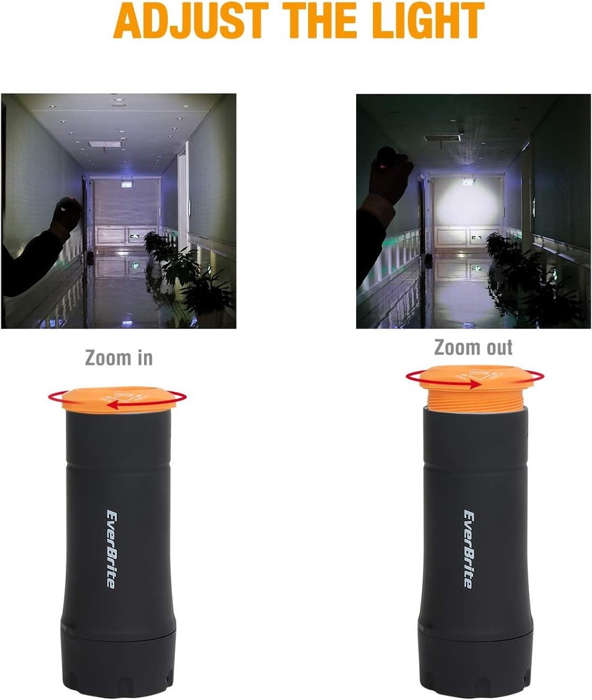 EverBrite 2-in-1 Mini Lanterns and Flashlights with 3 Modes, 2 Pack Black