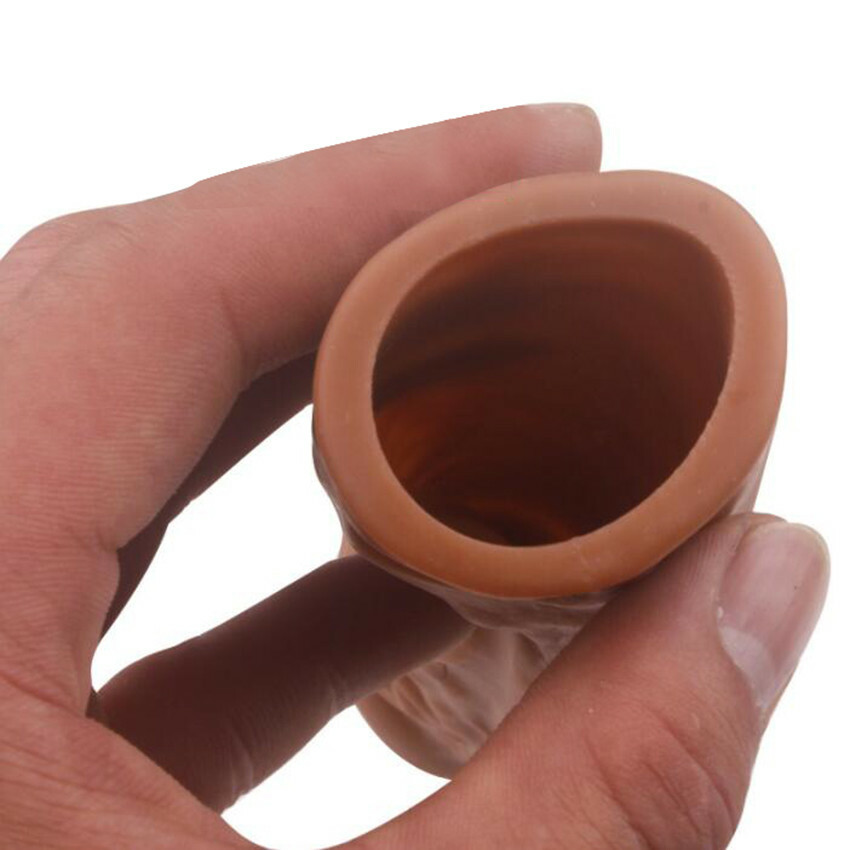 Bigger Penis Extender Enlarger Sleeve Reusable Condom Delay Ejaculation MALE