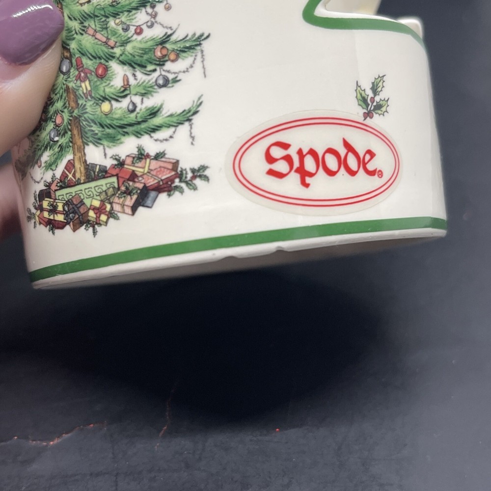 Vintage Spode Christmas Tree Pattern Pillar Candle Votive Holders Set 2 See note
