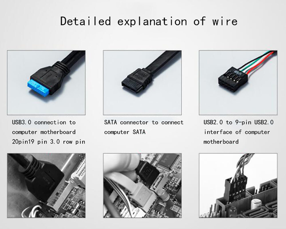 USB 3.0 Hub eSATA 5.25" Internal Card Reader Dashboard Media Front Panel