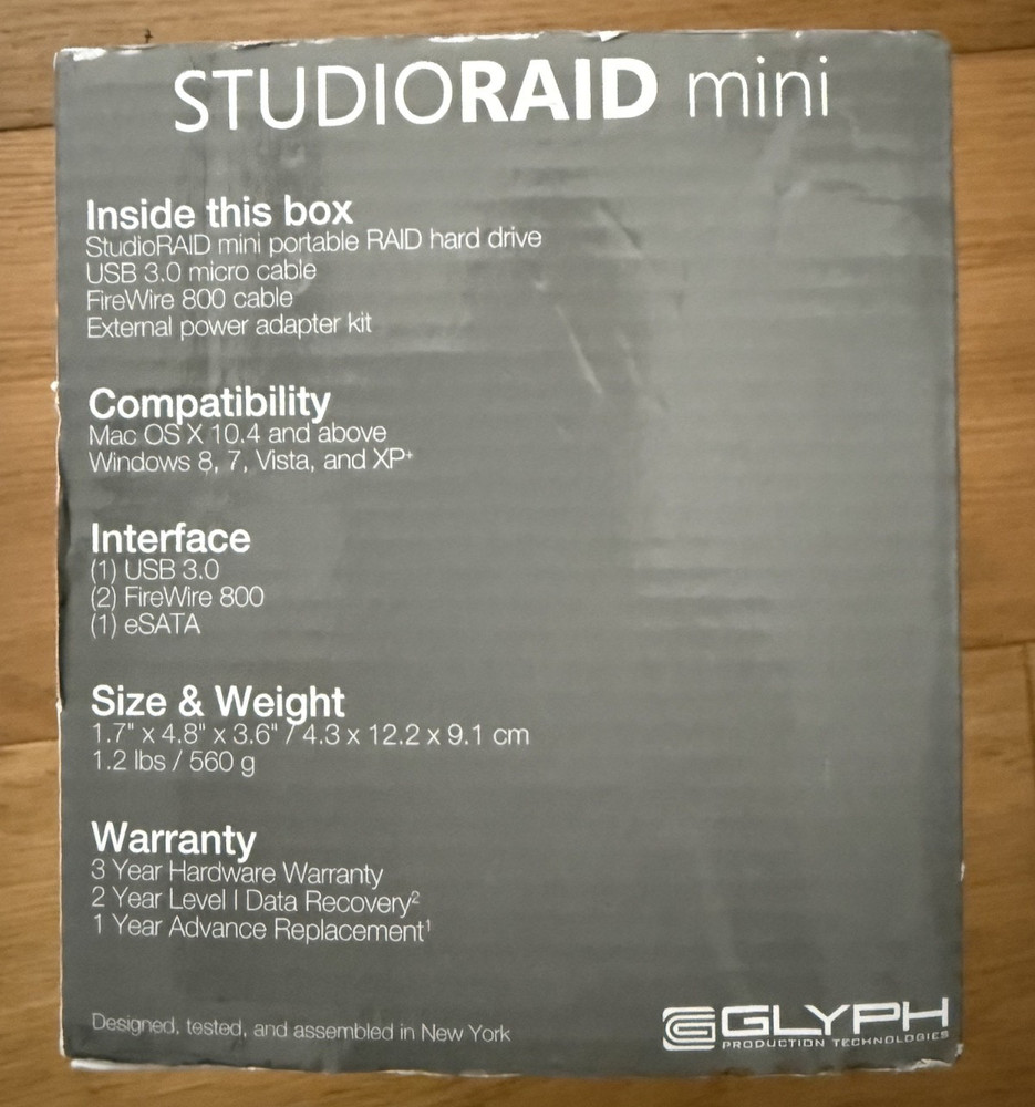 GLYPH Studio Raid Mini 1TB External Hard Drive