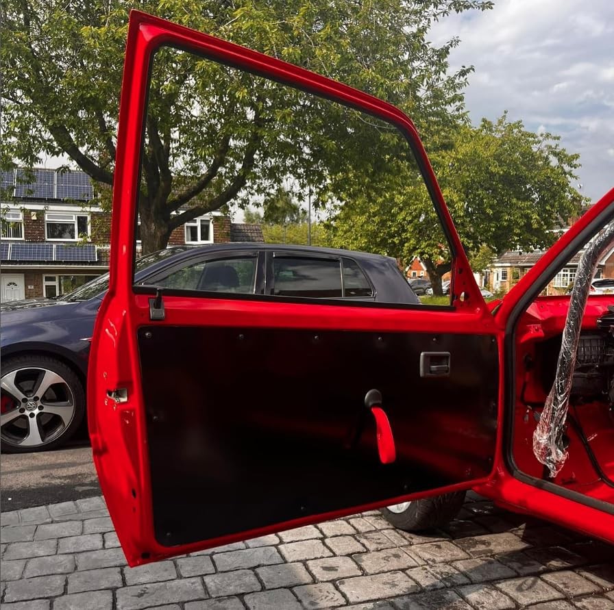 TRS Motorsport Fabric Door Handle Pull, Boot Trunk Strap, Grab Handle, Red