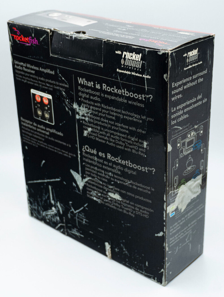 ROCKETFISH Wireless Amplified Audio Receiver RF-RBREC Expandable Wireless Audio