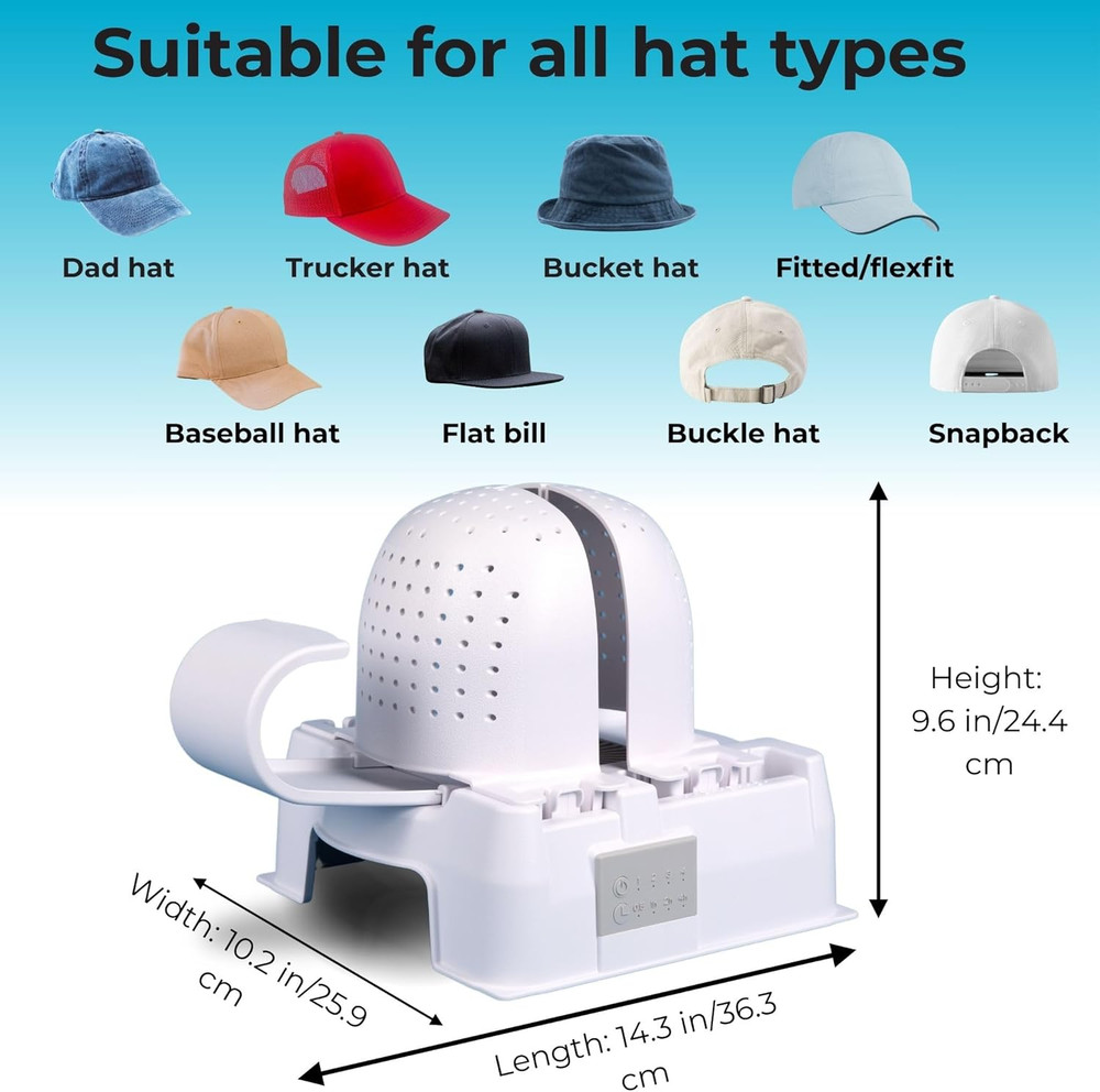 Hat Shaper Machine with Stiffening Spray – Adjustable Hat Care & Reshaping Devic