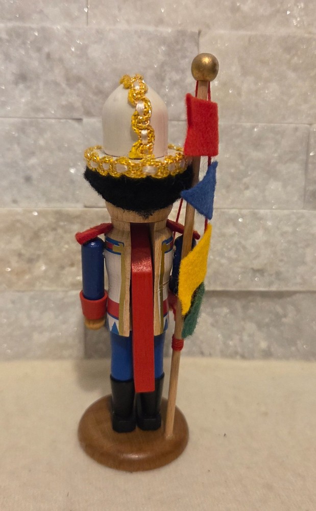 Vintage Steinbach Mini Nutcracker With Flags Admiral Germany