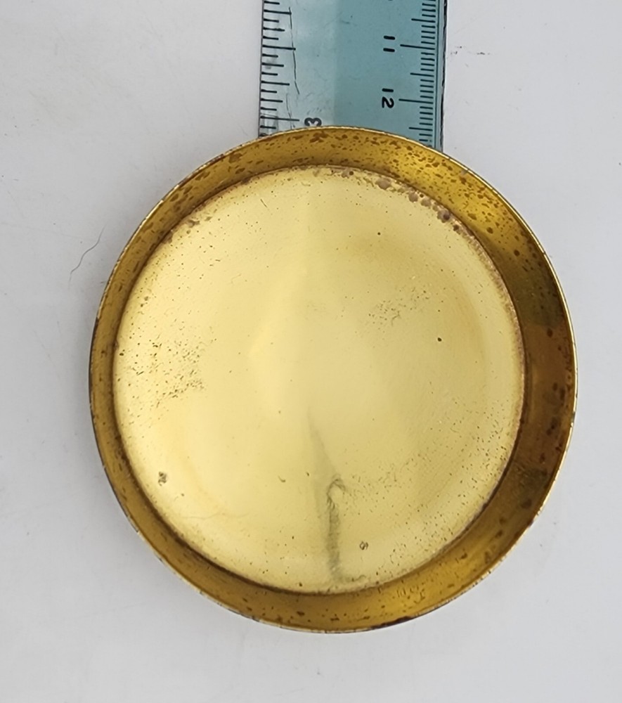 Vtg 3" Footed Disk Brass Candle Holder