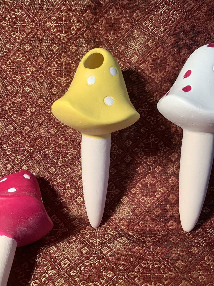 Terra Cotta Mushroom Watering Stakes