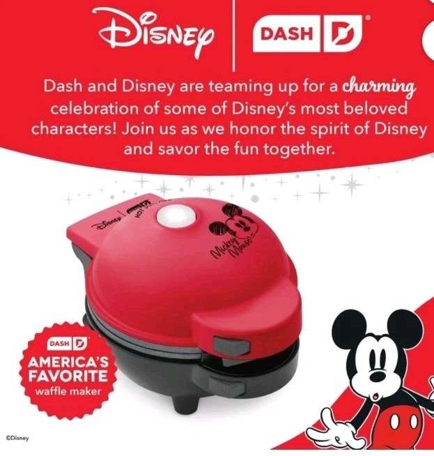 Disney Dash Multimaker Mini Waffle Maker Mickey & Friends 4 Plates NEW