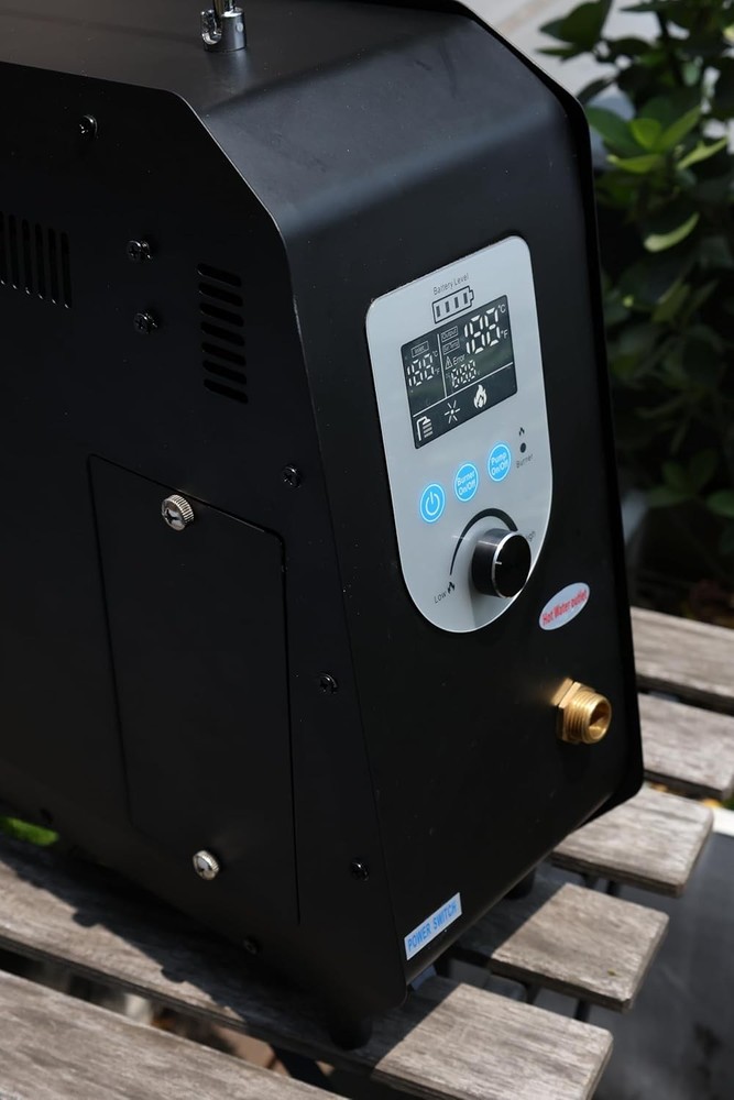 185°F Max Temp Battery Portable Propane Water Heater 1.5 GPM Instant Hot Water