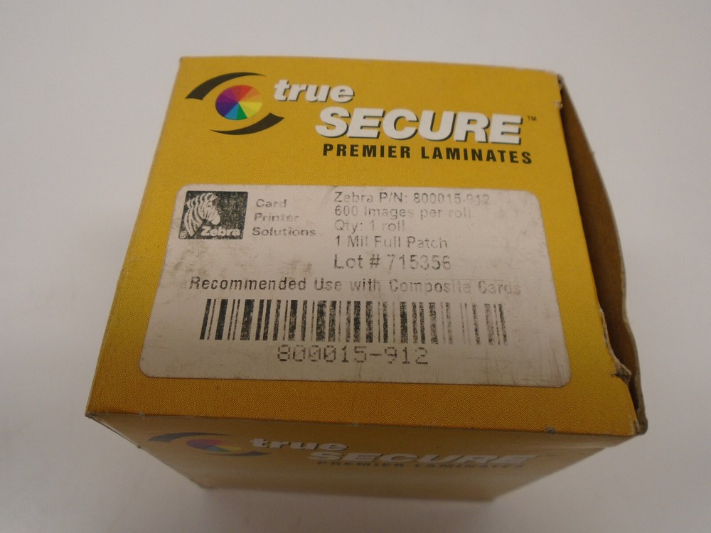 Zebra 800015-912 True Secure Premier Laminates 600 Image Roll for Composite Card