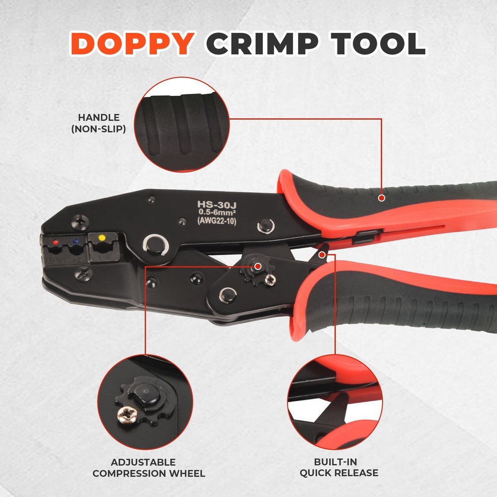 Crimping Tool Insulated Electrical Connectors Ratcheting Wire Crimper