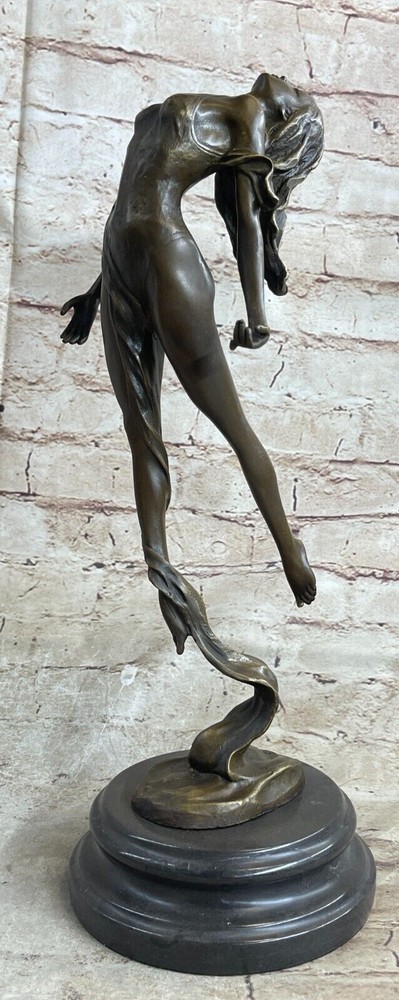 100% Solid Bronze Leap Dancer Sculpture Figurine Lost Wax Method Artwork Decor