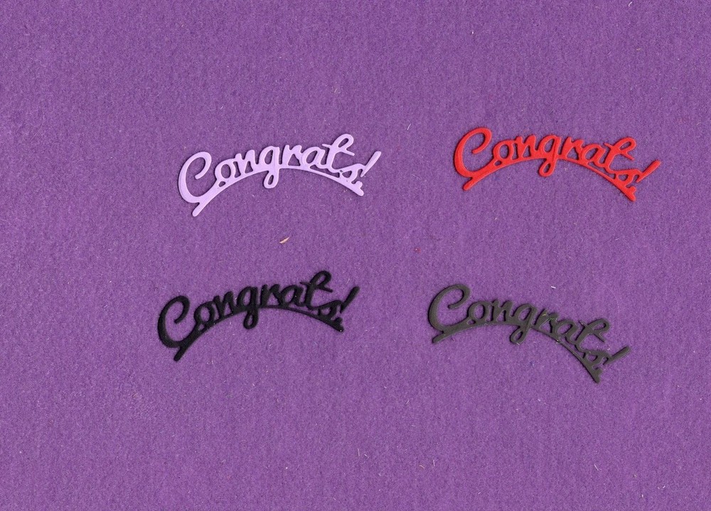 CONGRATS 3 die cuts scrapbook cards