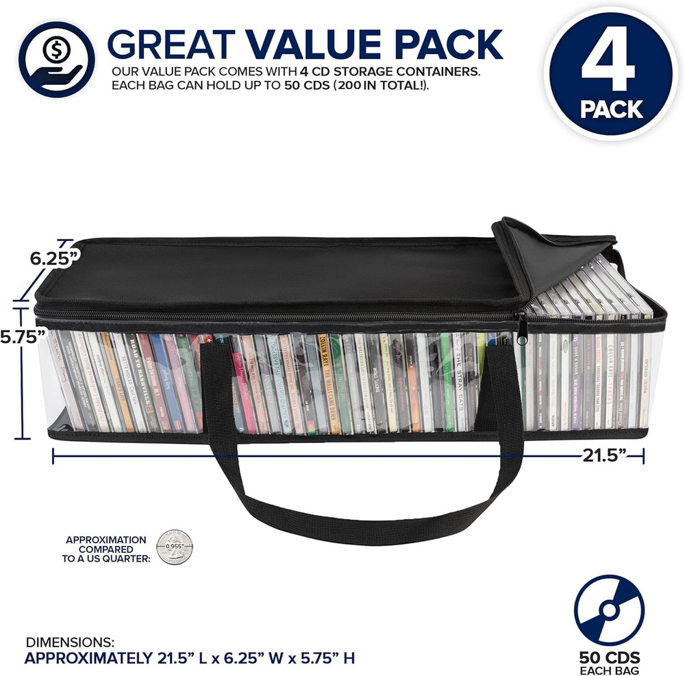 2 CD Storage Rack Box Holder Disk Case Media Display Space Store Organizer Black