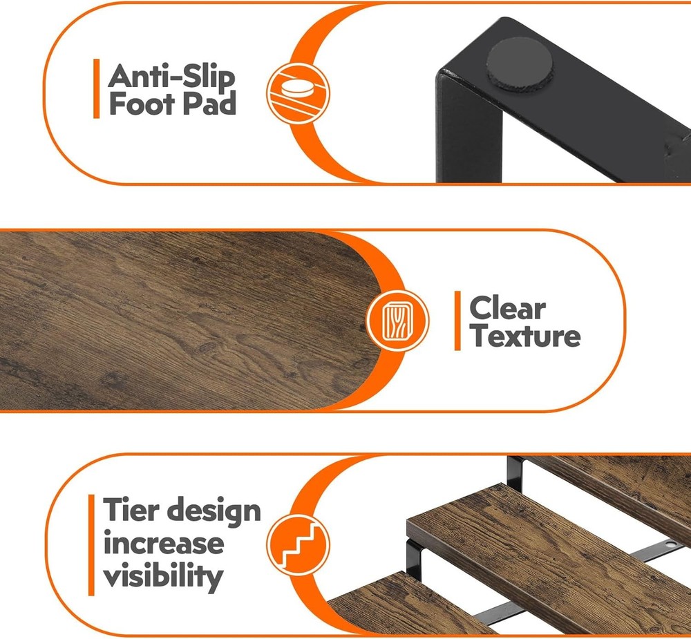 4Pack 4Tier Expandable Spice Rack Organizer Adjustable Step Shelf Storage Holder