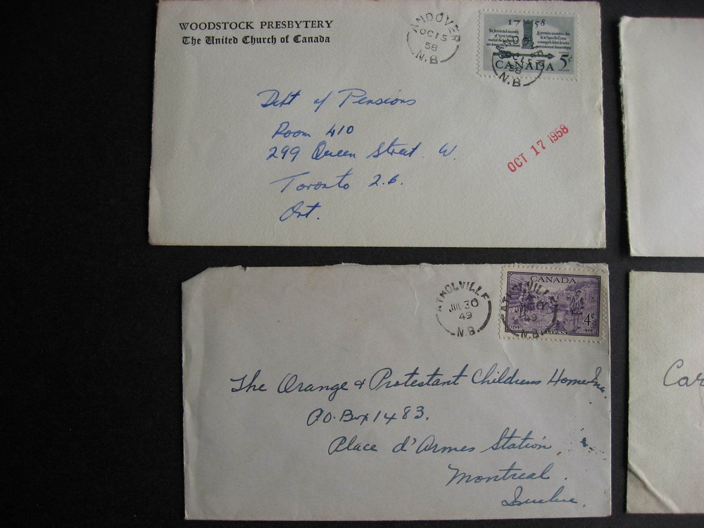 Canada 4 NB split ring cancel covers 2 are opened on 3 sides, New Brunswick