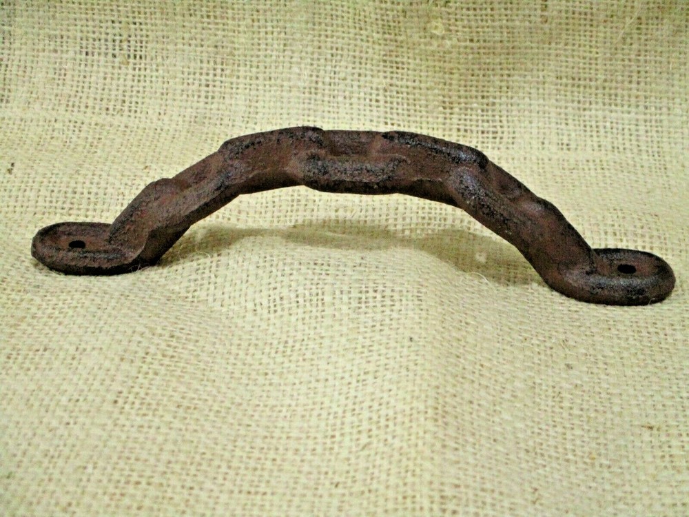 2 Large Cast Iron Antique style CHAIN Barn Handle, Gate Pull, Shed Door Handles
