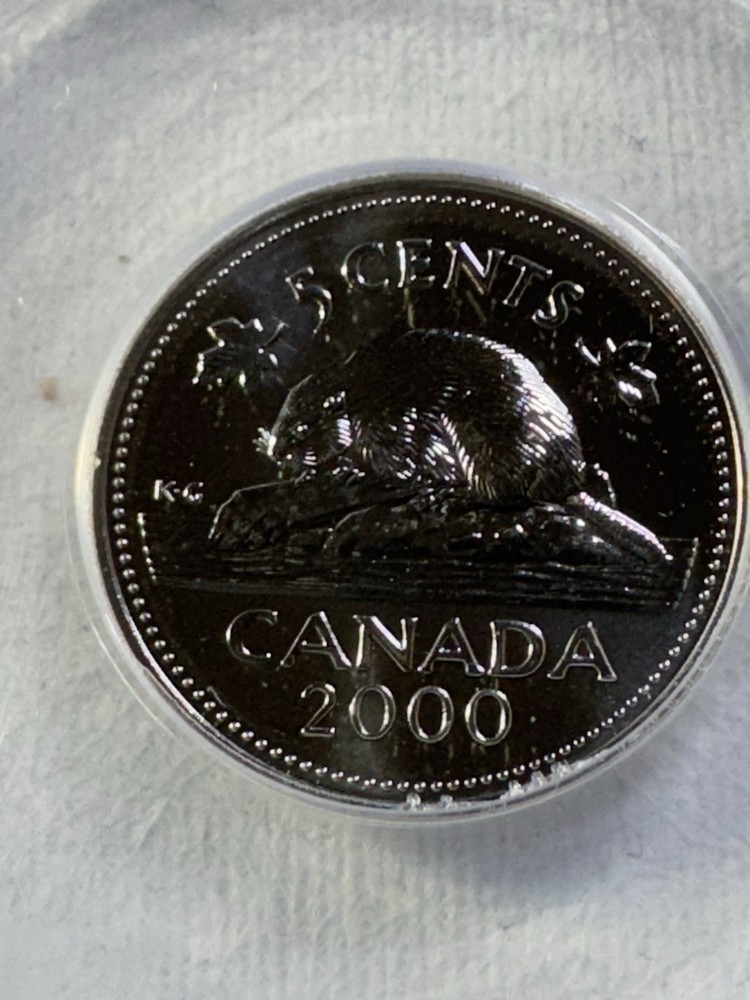 2000-W Canada 5 Cents Graded MS 67 by ANACS