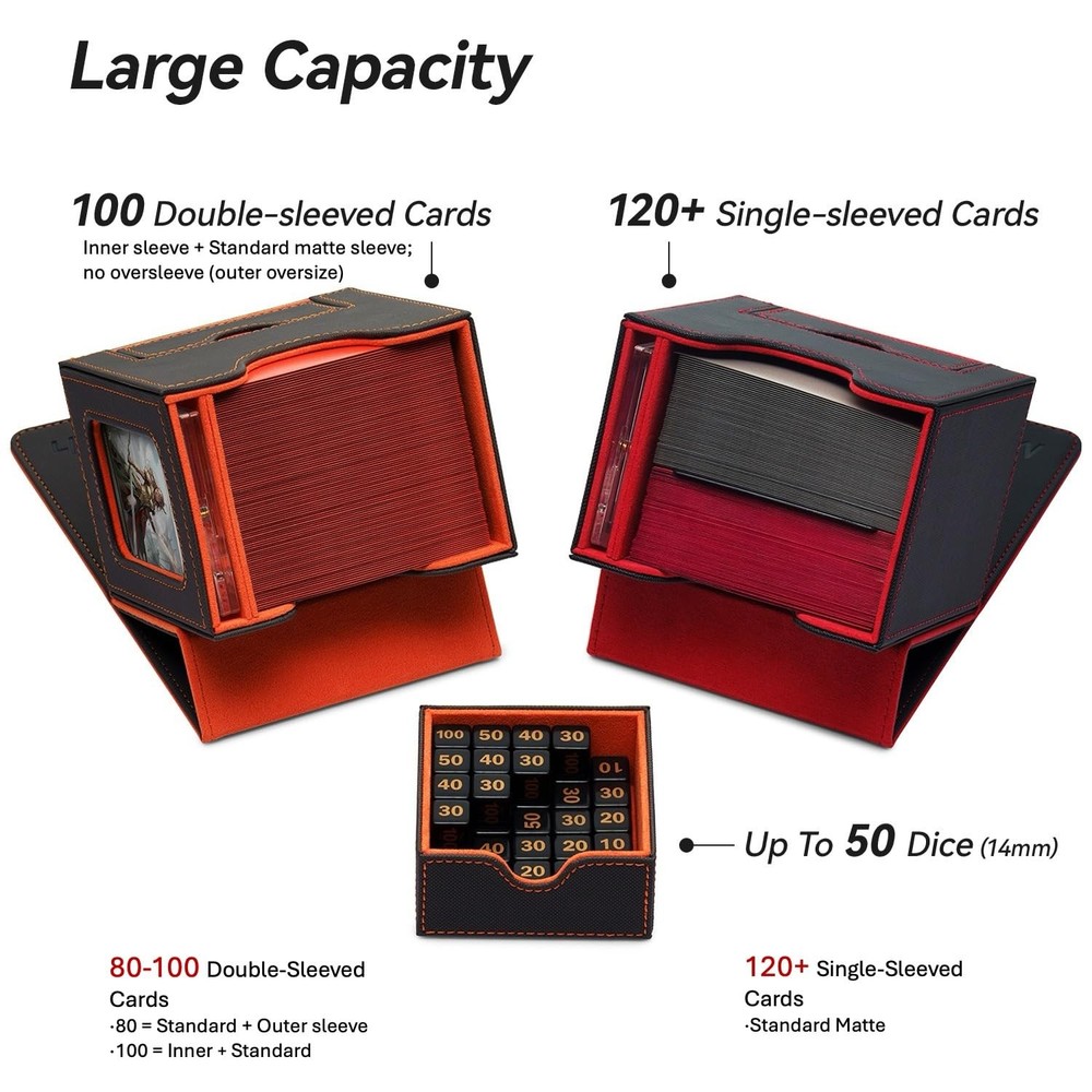 Mage Tech Card Deck Box for MTG Commander - Patented Design, Commander Display,