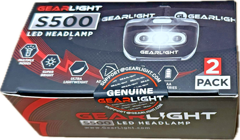 GearLight Headlamp Flashlight S500 LED Multiple Modes 2 Pack