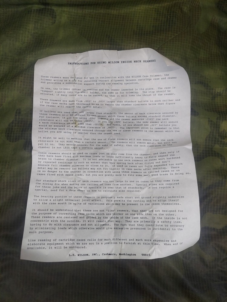 L.E. Wilson Inside Neck Reamer 8mm