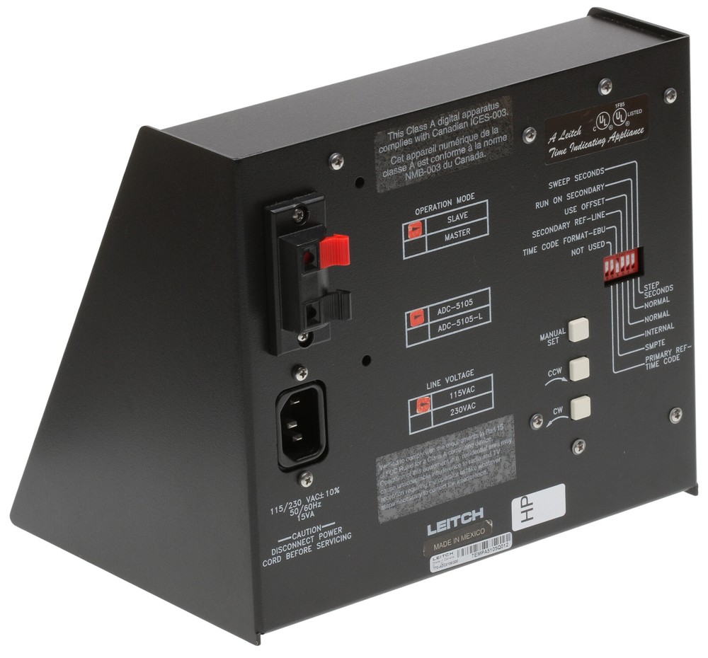 Leitch ADC-5105 5" Studio Analog Desktop Clock SMPTE EBU Timecode Sweep Second