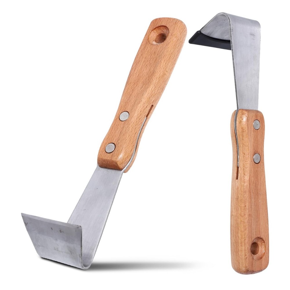 Tree Bark Removal Tool, 2PCS Log Debarking Spud with Wooden Handle, Sharp Bar...