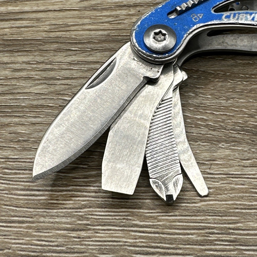 Gerber Curve Multi-Tool Folding Pocket Knife Blue Stainless Steel