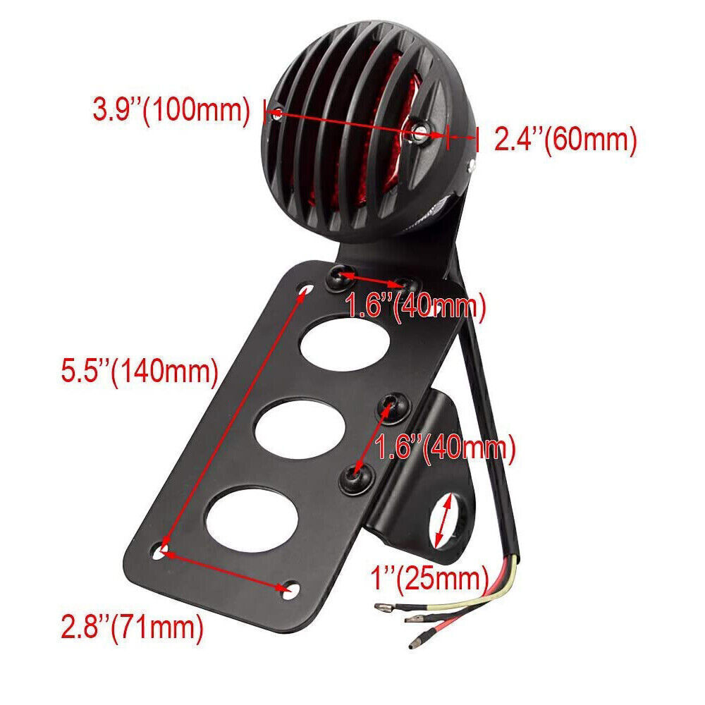 Side Mount License Plate Bracket Motorcycle Tail Light Holder For Harley Bobber~