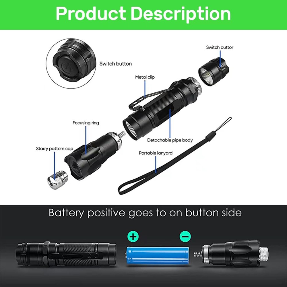 IVVTRYI Long Range Green Pointer Pwith On/Off Switch Button, L, red