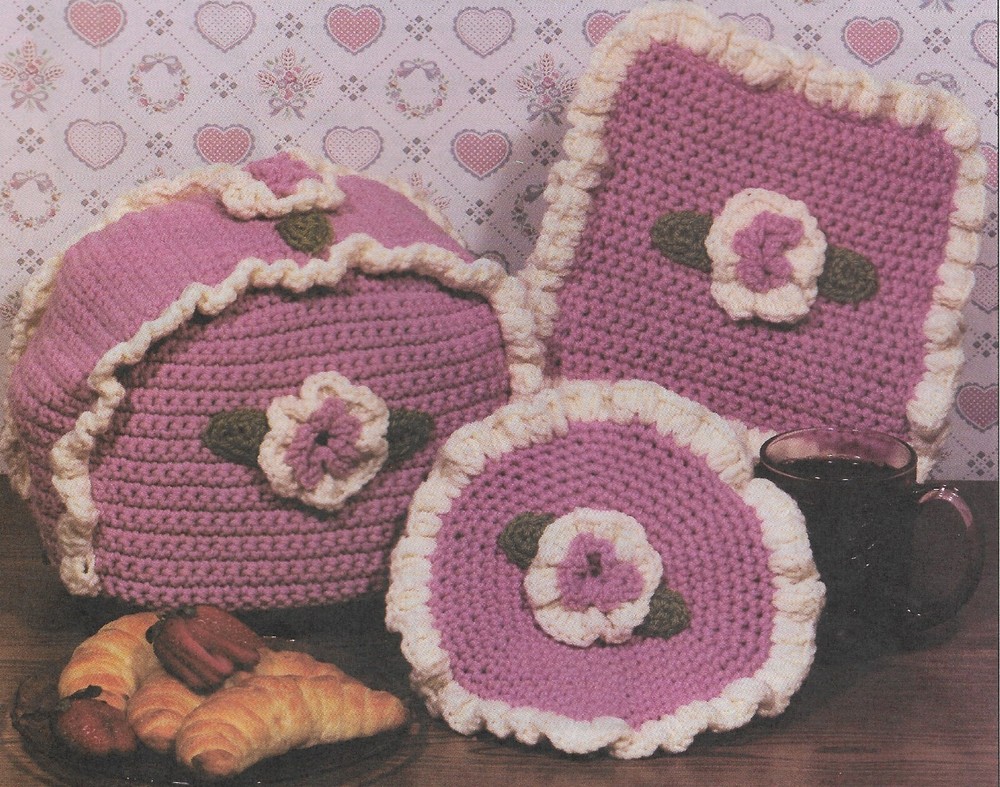 Pretty Petals Kitchen Set crochet pattern instructions