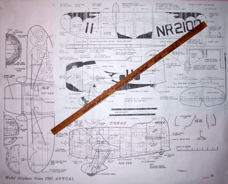 GEE BEE R-1 PLAN + CONSTRUCTION ARTICLE to Build a 28" UC Scale Model Airplane