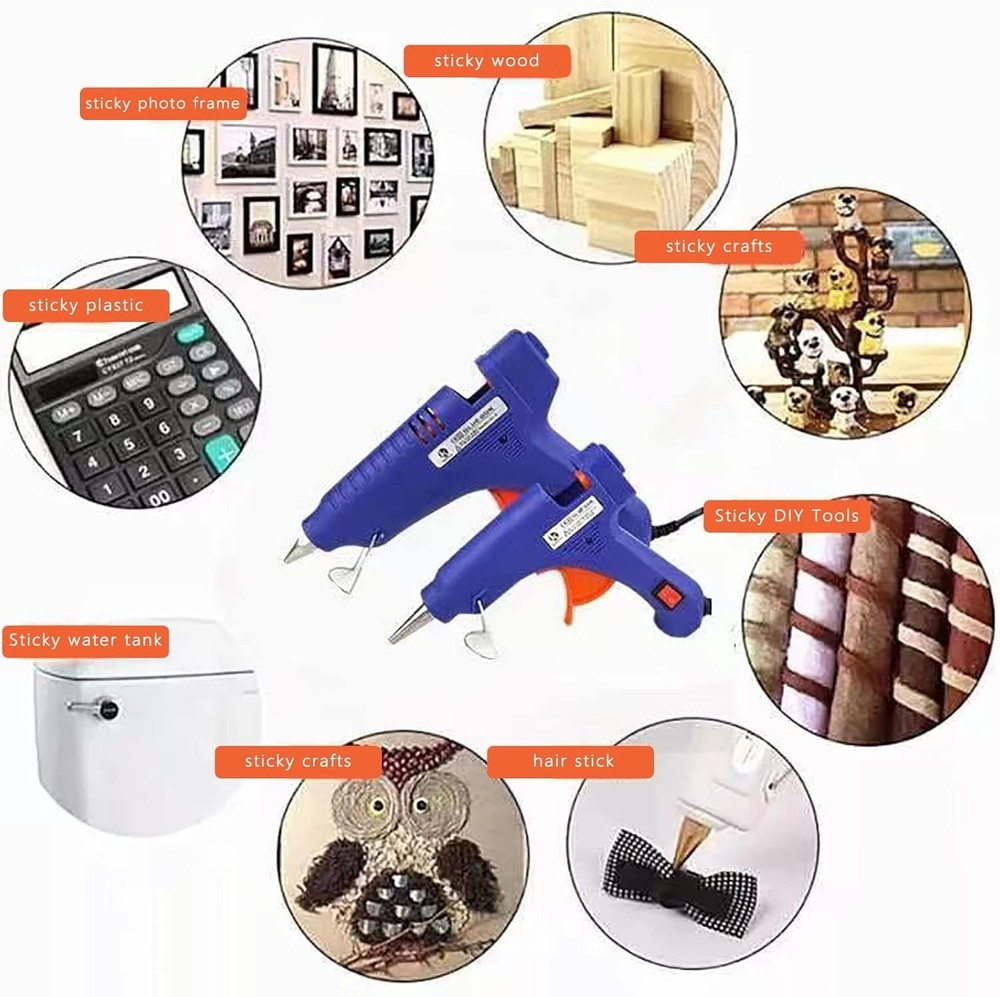 Safe & Efficient Mini Hot Glue Gun with 10 Sticks – Heats Quickly for Projects