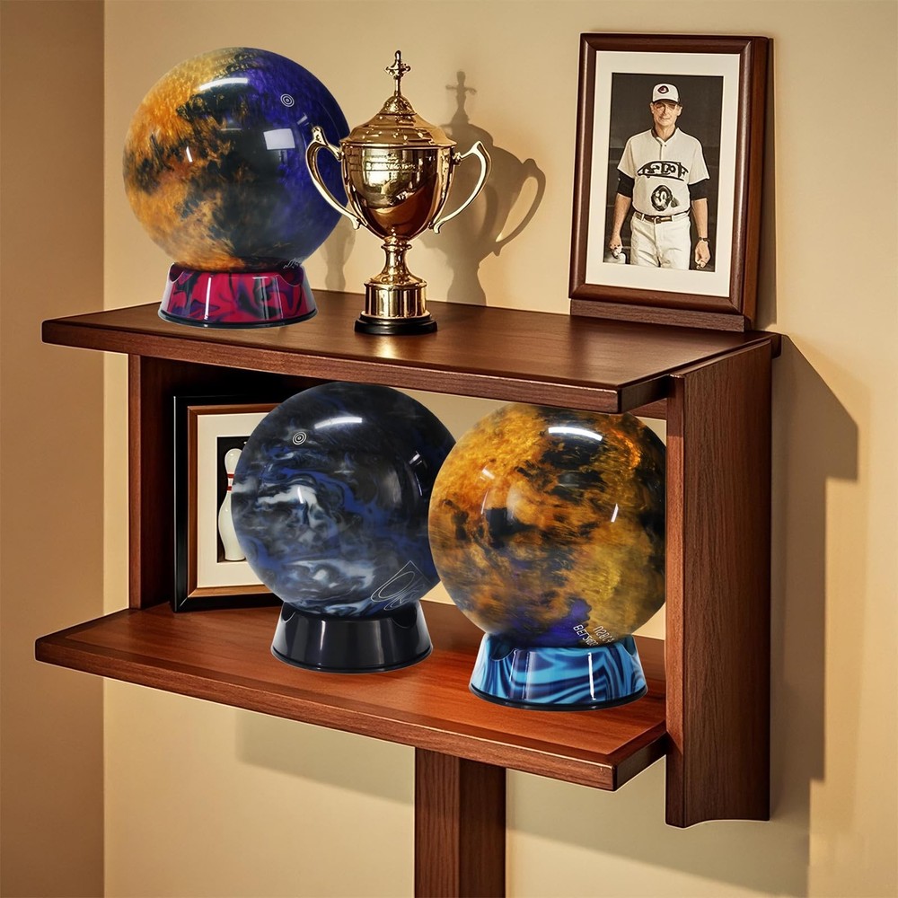 DREAMZA Bowling Ball Spinner - Smooth Rotating Cup Stand Black