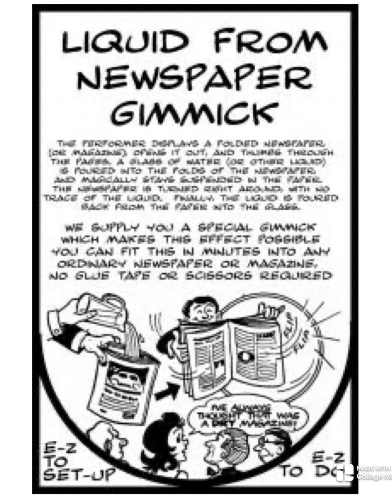 Liquid from Newspaper - Complete set ready to perform ! Brand New Magic Trick!