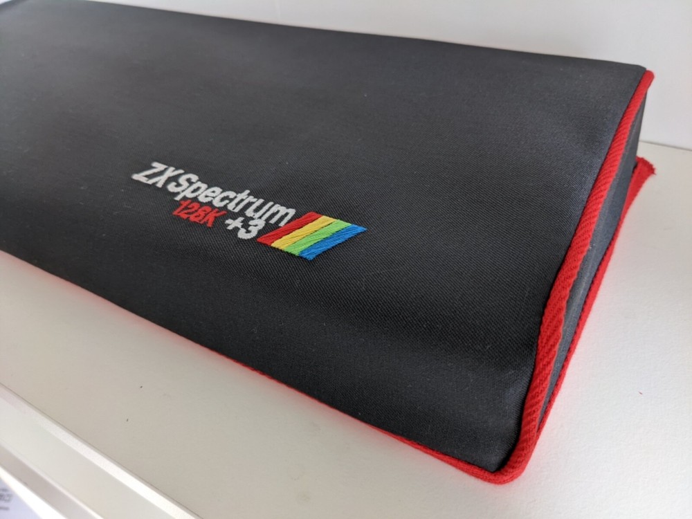ZX SPECTRUM 128K +3 - dust cover- graphite grey- embroidered
